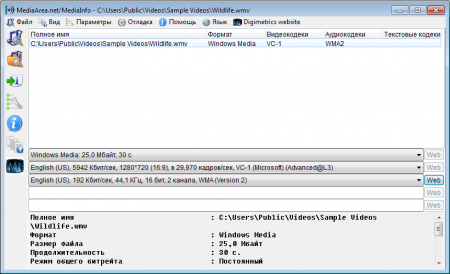 MediaInfo 0.7.72 - «Мультимедиа»
