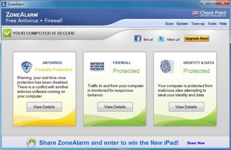 ZoneAlarm Free Antivirus + Firewall - «Система»