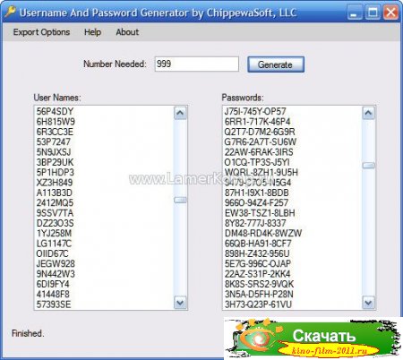 Username and Password Generator