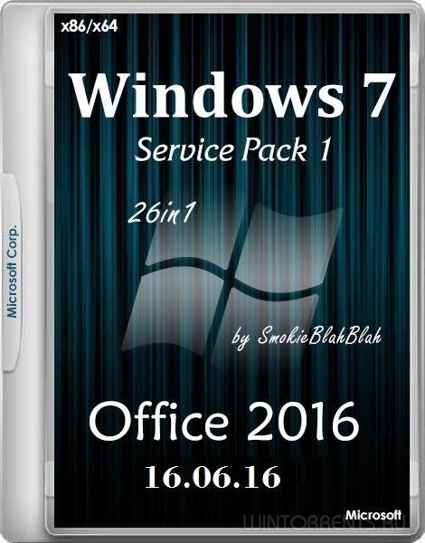 Windows 7 SP1 (x86-x64) +/- Office 2016 26in1 by SmokieBlahBlah 16.06.16 (2016) [Rus] - «Windows»