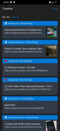 «Временная шкала» запущена в бета-версии Edge для Android - «Последние новости»